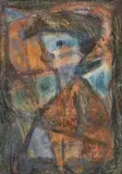 Krystyna Łada-Studnicka, Kolorowy chłopczyk, pastel, papier, 30
