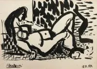Kazimierz Podsadecki, Akt leżący, 1959 r., 1959, tusz, papier, 24