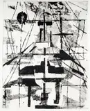 Edmund Piotrowicz, Statek, 1965 r., 1965, sucha igła, papier, 63