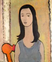 Tymon Niesiołowski, Dziewczyna o czarnych włosach, okres toruński (1945-1965), olej, płótno