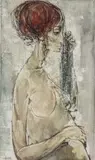 Maciej Lachur, Rudowłosa, 1971 r., 1971, olej, płótno, 81
