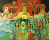 Piotr Urbanek, Powabne rozpady mezonów pięknych, 2014, 2014, olej, płótno