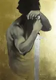Jakub Godziszewski, Silver sword, 2013, 2013, olej, pozłota płatkowa, płótno