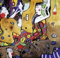 Dzbanki, 2014 by Natalia Pastuszenko, 2014, akryl, tusz, sold Oct 2014