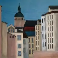 Natalia Sroka, Miasto z cyklu spacery miejskie, 2014, 2014, akryl, płótno
