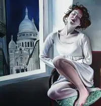 Zofia Błażko, Autoportret z Sacre Coeur, 2014, 2014, olej, płótno