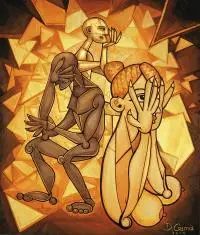Damian Cosma, Golden thoughts, 2014, 2014, akryl, płótno
