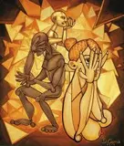 Damian Cosma, Golden thoughts, 2014, 2014, akryl, płótno