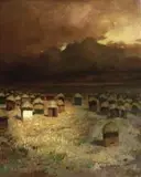 Dominik Woźniak, Zaginione miasteczko, olej, płótno