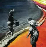 Gorące piaski, 2014 by Paulina Zalewska, 2014, akryl, płótno, sold Aug 2014