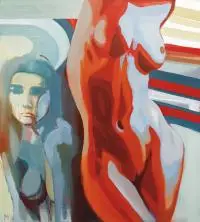 Marta Kozłowska, Akt 3, z cyklu Zmysły, akryl, płótno