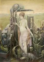 Ryszard Stryjec, Alegoria, 1973 r., 1973, olej, płótno