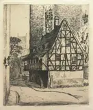 Berthold Hellingrath, Ulica św. Trójcy w Gdańsku, akwaforta, wym. płyty 18