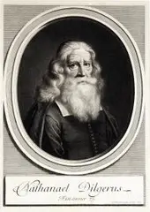 Gérard Edelinck, Nathanael Dilgererus, Portret Natanaela Dilgera, duchownego gdańskiego, 1683 r.miedzioryt
