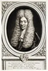 Gérard Edelinck, Hanc Danielis habe Schraderi Consulis?, Portret Daniela Shradera (1642?1693), rajcy i konsula gdańskiego, według rys. A. Stecha, 1694 r.miedzioryt, papier, 30