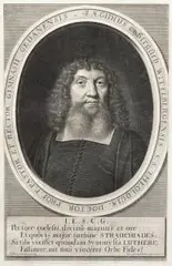 Andreas Stech, Aegidus Strauch Wittenbergensis?, Portret Aegidiusa Straucha (1632 Wittenberga ? 1682 Gdańsk), od 1669 r. pastora kościoła św. Trójcy w Gdańsku, profesora teologii i rektora Gimnazjum Akademickiego. Ryt. Elias Hainzelmann, 1682 r.mied