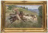 Jerzy Kossak, Na prerii, 1938 r., 1938, olej, sklejka