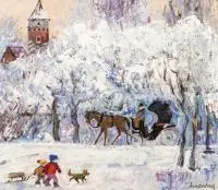 Jan Szancenbach, Dorożka, olej, płótno