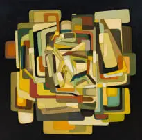 Olaf Bisschoff, The Glass Bead Game (Hermann Hesse 1943), oil on board
