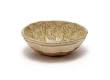 Light green bowl with abstract flying animal motif by Hylton Nel, painted and glazed ceramic, sold Sep 2024