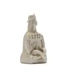 Cross-legged nude figure wearing a hat by Hylton Nel, painted and glazed ceramic, sold Sep 2024
