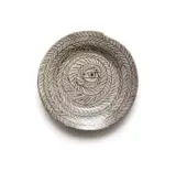 Plate with an abstract spiral and eye motif by Hylton Nel, painted and glazed ceramic, sold Sep 2024