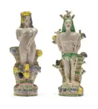 Venus and Sebastian, two by Hylton Nel, painted and glazed ceramic, sold Sep 2024