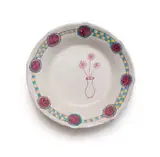 Bowl with a check motif and a vase of flowers I by Hylton Nel, painted and glazed ceramic, sold Sep 2024