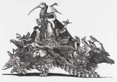 John Moore, We Are All in This Together, linocut on paper