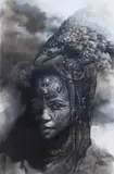 Douw van Heerden, The Bringer of Rain, charcoal on wood panel