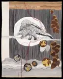 Marilyn MacDowell, Regeneration, Mohair, poly cotton, cotton, and gold and silver thread