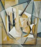 Marlene Von Dürckheim, Silent Music, oil on mapping paper laid down on board