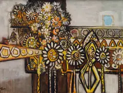 Normand Dunn, Shiva and the Bishop, oil on board