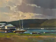 Errol Boyley, Knysna Yacht Club, oil on board