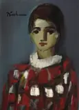 Carl Büchner, Portrait of a Harlequin, oil on canvas