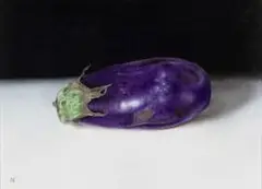 Alex Emsley, Aubergine, oil on canvas laid down on board