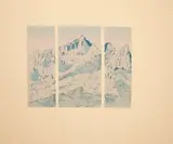 Alice Goldin, Mountain Triptych, screenprint on light brown paper