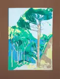 The Glen State II by Alice Goldin, screenprint on brown paper, sold Jun 2024