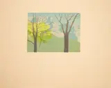 Alice Goldin, Below the Mountain, State I, screenprint on light brown paper