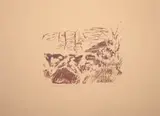Alice Goldin, Below The Mountain, State I, screenprint on brown paper