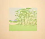 Alice Goldin, Winter Afternoon, State II, screenprint on light brown paper