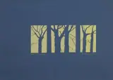 Alice Goldin, Treeshapes, screenprint on dark blue paper