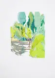 Alice Goldin, Parisian Treescape, screenprint on paper