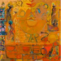 Hussein Salim, Tangerine, 2018, acrylic on canvas