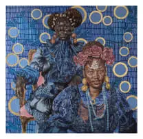 Bambo Sibiya, Nichole and Hlehle, 2024, charcoal and acrylic