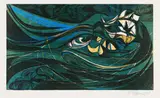 Cecil Skotnes, The Jonge Thomas on Her Beam-Ends, from White Monday Disaster portfolio, woodcut print on paper