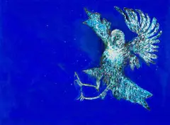 Gail Catlin, Eagle, liquid crystal on perspex