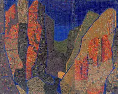 Donker Kloof, diptych by Erik Laubscher, mosaic, offered Dec 2024