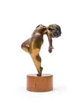 Jean Doyle, Dancing Female Figure, bronze, on a wooden base