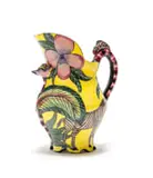 Ardmore Ceramic Studio, Yellow jug with zebra and floral motifs